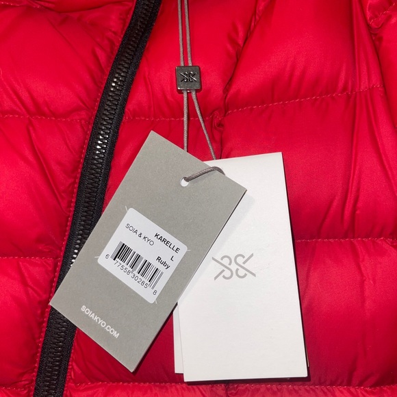Soia & Kyo Karelle - TD Down Puffer Jacket Ruby Color - Brand New - Picture 2 of 11